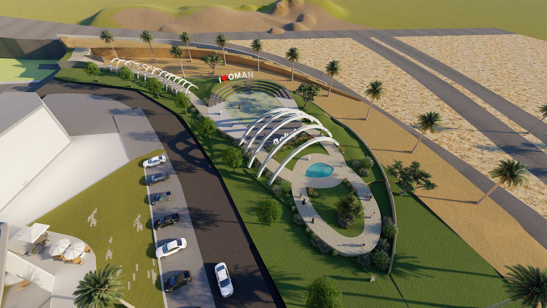 Construction of Plaza in Rusayl Industrial Area.